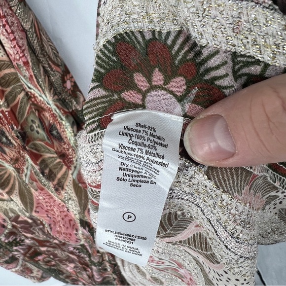 NWT Ciebon Elegant Floral Maxi Dress in Pink and Green - Picture 13 of 16